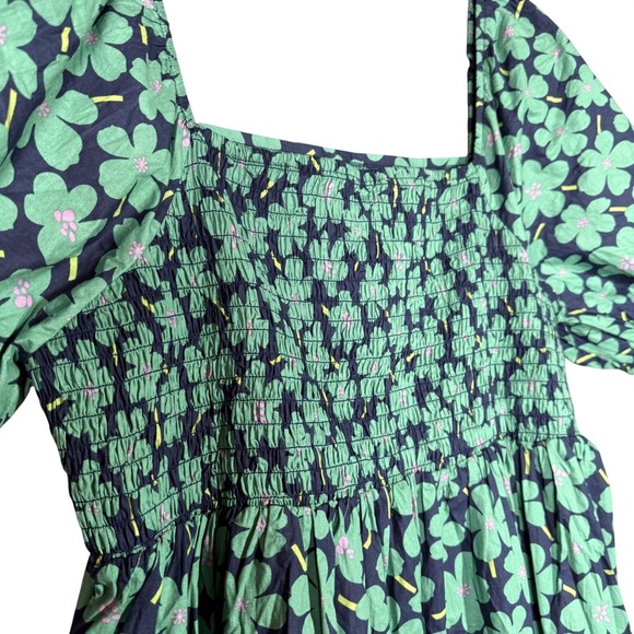 Baevly Womens 2XL Floral Smocked Back Midi Dress Puff Sleeve Cottagecore - Picture 7 of 15